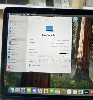 Laptop Apple MacBook Pro 2020 16GB Intel Core I7 SSD 512GB