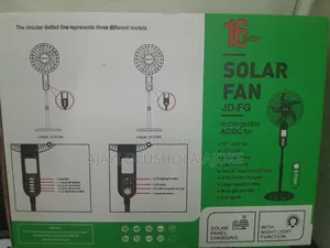 Solar Rechargable Standing Fan 16 Inches