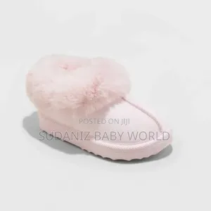 Cat Jack Toddler Callie Faux Fur Cuff Bootie Slippers - Pink