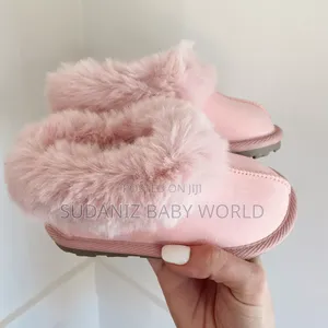 Cat Jack Toddler Callie Faux Fur Cuff Bootie Slippers - Pink