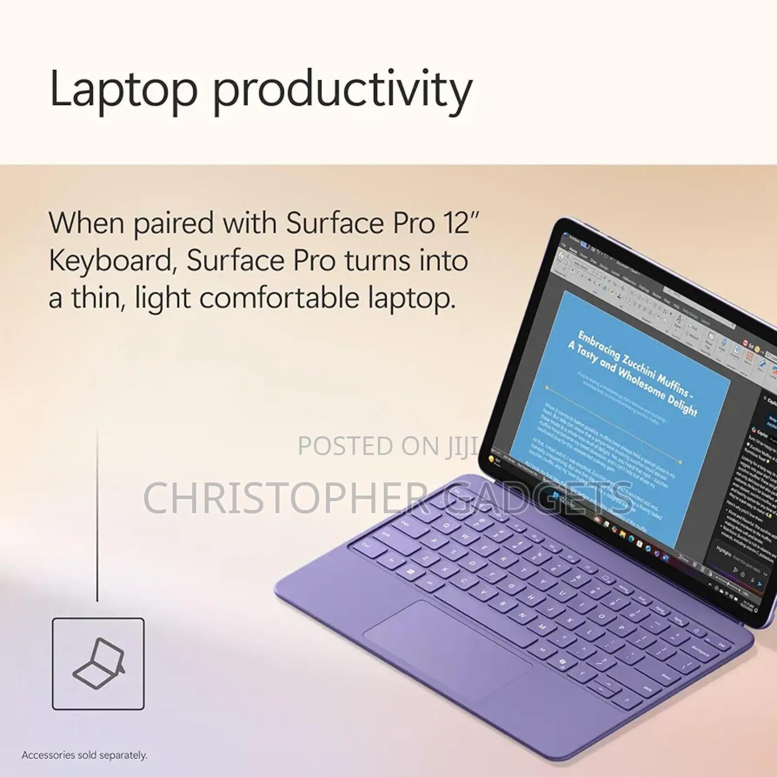 New Laptop Microsoft Surface Pro Copilot+ PC 12 16GB SSD 256GB