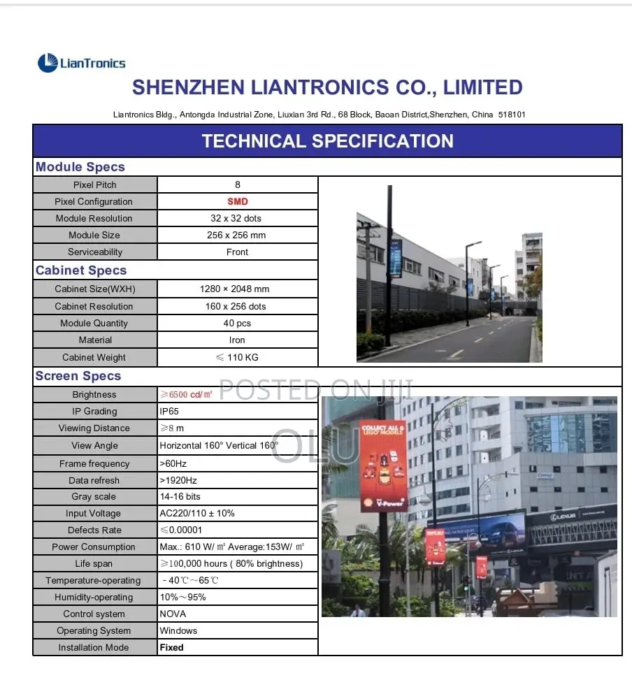 Liantronics P8 Outdoor Led Screen Modules — 60 Units