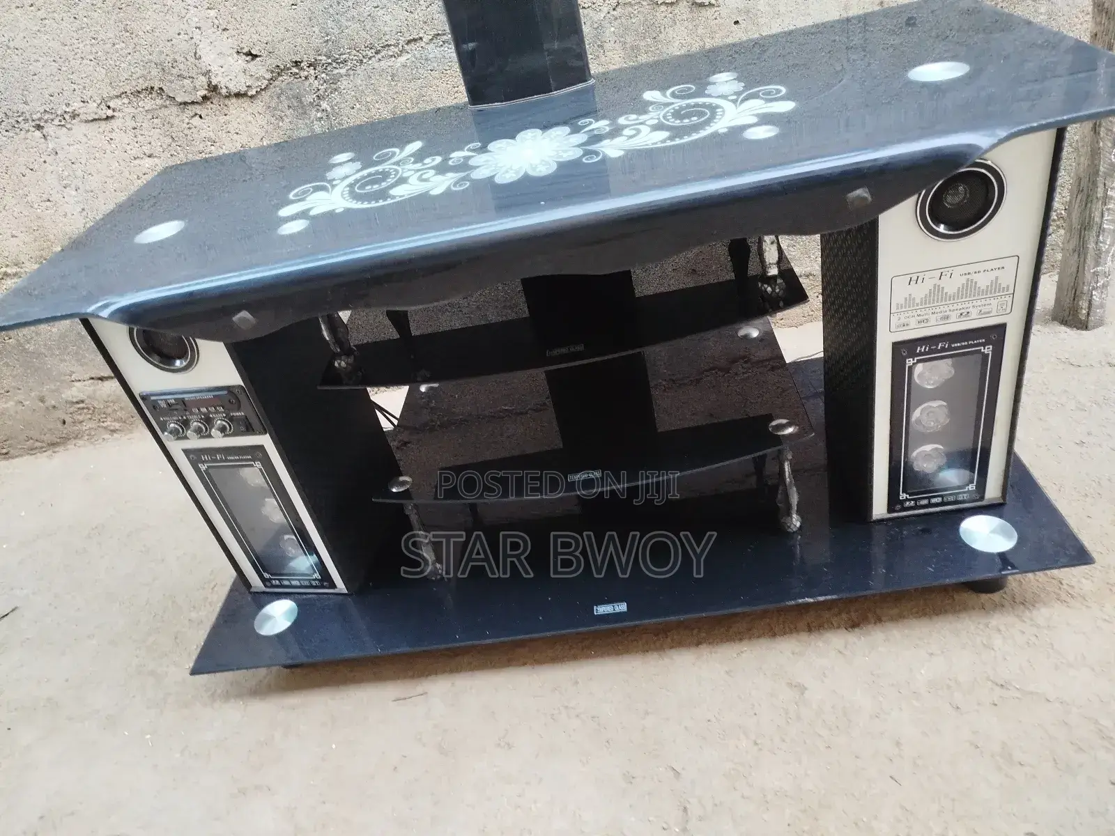 Glass Tv Console With Sound System