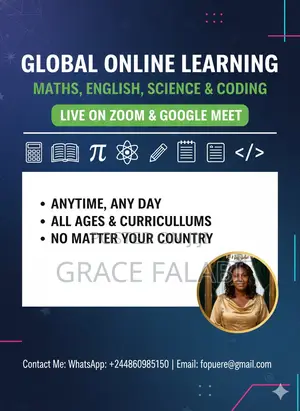 Online Tutor of Maths, English and Coding