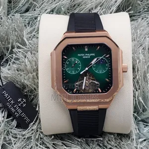 *Patek Philippe‐Inspired Men’S Rubber Strap Automatic Chronometer*
