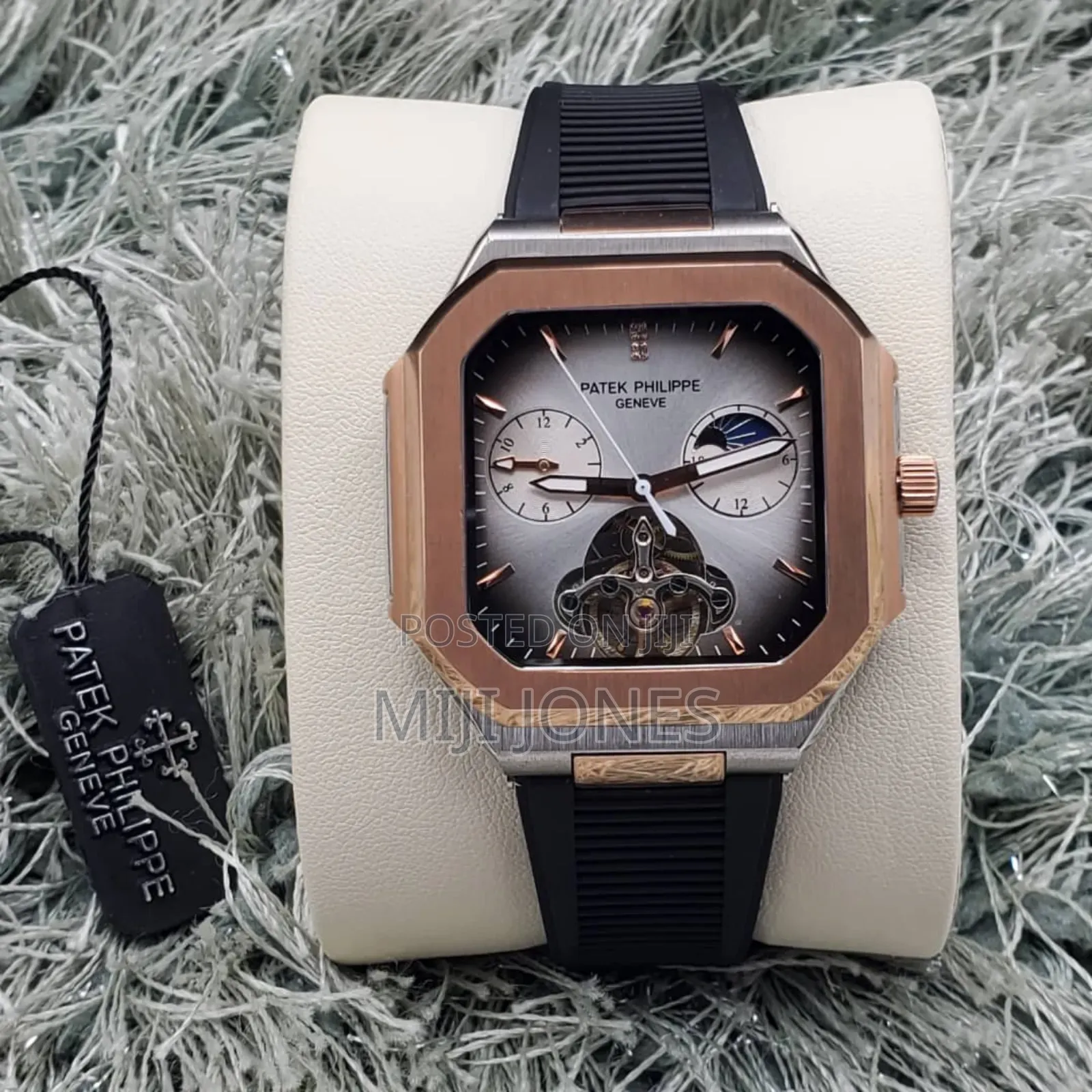 *Patek Philippe‐Inspired Men’S Rubber Strap Automatic Chronometer*