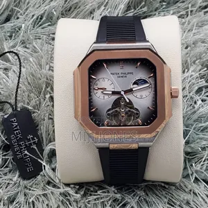 *Patek Philippe‐Inspired Men’S Rubber Strap Automatic Chronometer*