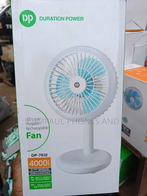 Dp Rechargeable Table Fan 4000mah With Led Light-(7632)