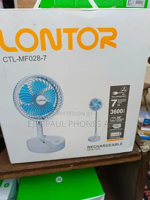 Lontor Foldable Rechargeable Mini Table Fan With Ring Light