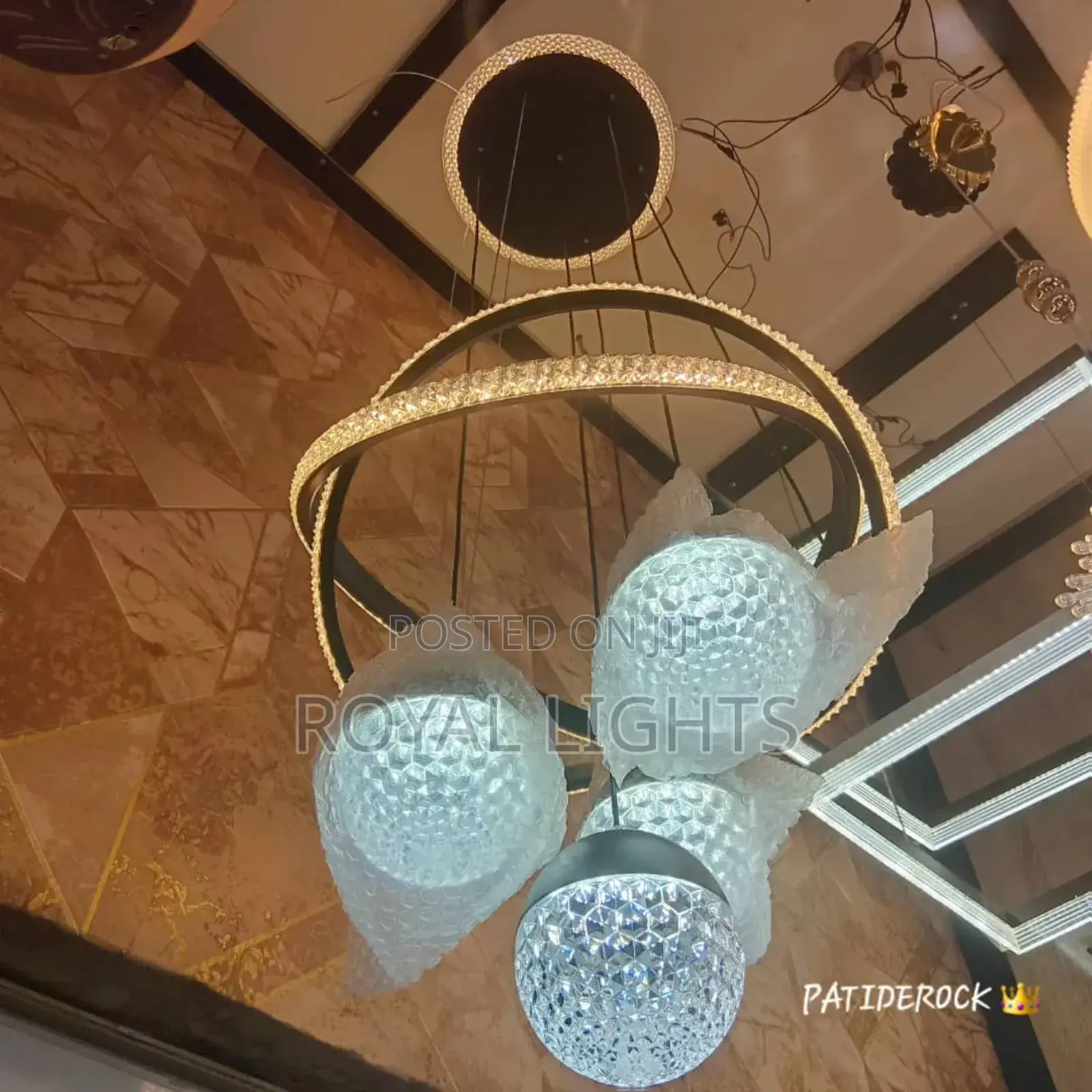 Simple Led Chandelier With 3 Flowers