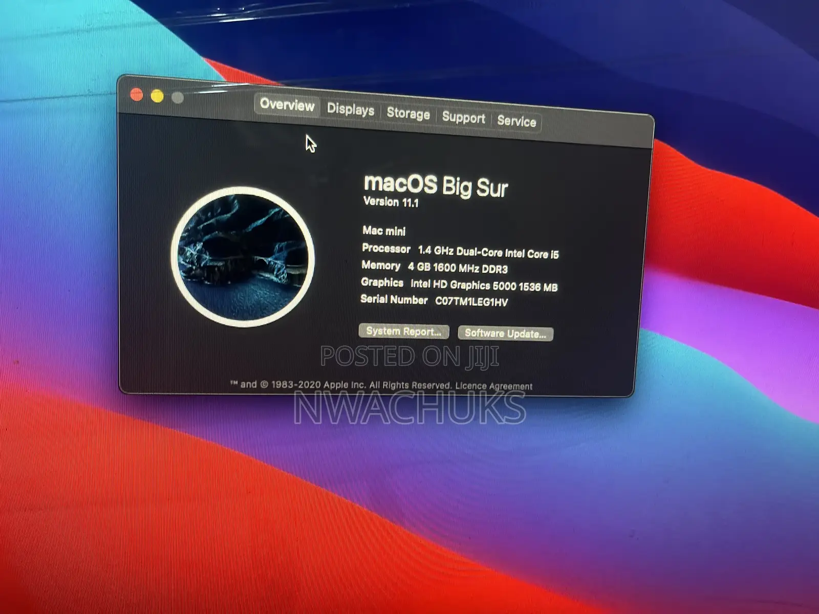 Desktop Computer Apple Mac Mini 4GB Intel Core i5 SSD 256GB