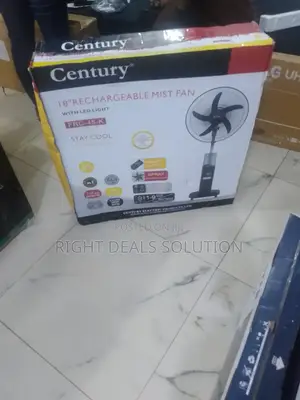 Eco-Friendly Century 18-Inch Standing Rechargeable Water Spray Fan