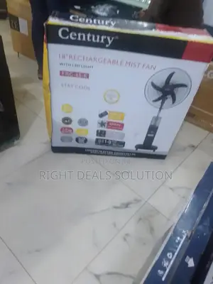 Eco-Friendly Century 18-Inch Standing Rechargeable Water Spray Fan