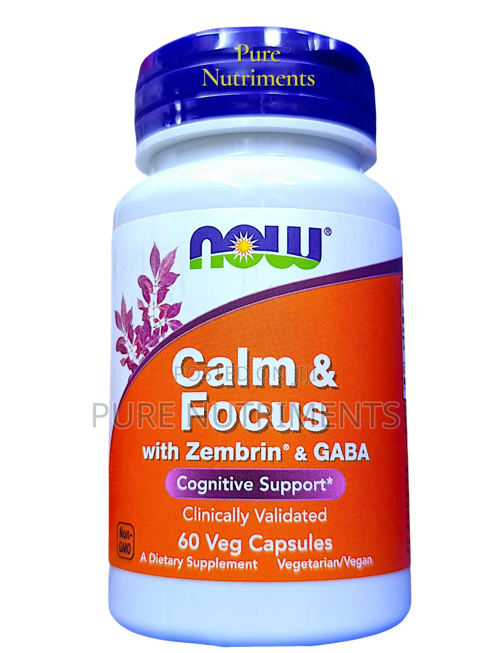 Now Calm Focus Zembrin + Gaba Cognitive Support 60 Veg Capsules