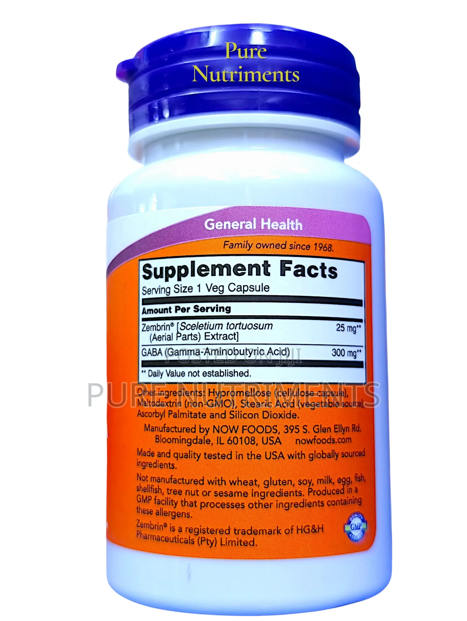 Now Calm Focus Zembrin + Gaba Cognitive Support 60 Veg Capsules