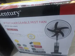Portable 18" Battery-Powered Floor Fan With Built-in Mist Spray