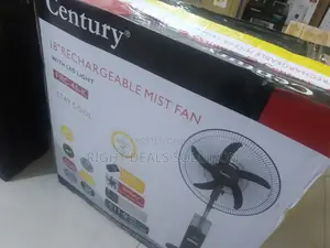 Portable 18" Battery-Powered Floor Fan With Built-in Mist Spray