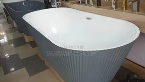 170*75 Grey and White Acrylic Bathtub