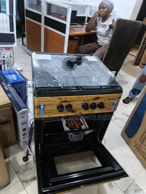 Maxi Cooker Wood Color 3+1 Burners Double Oven Glass