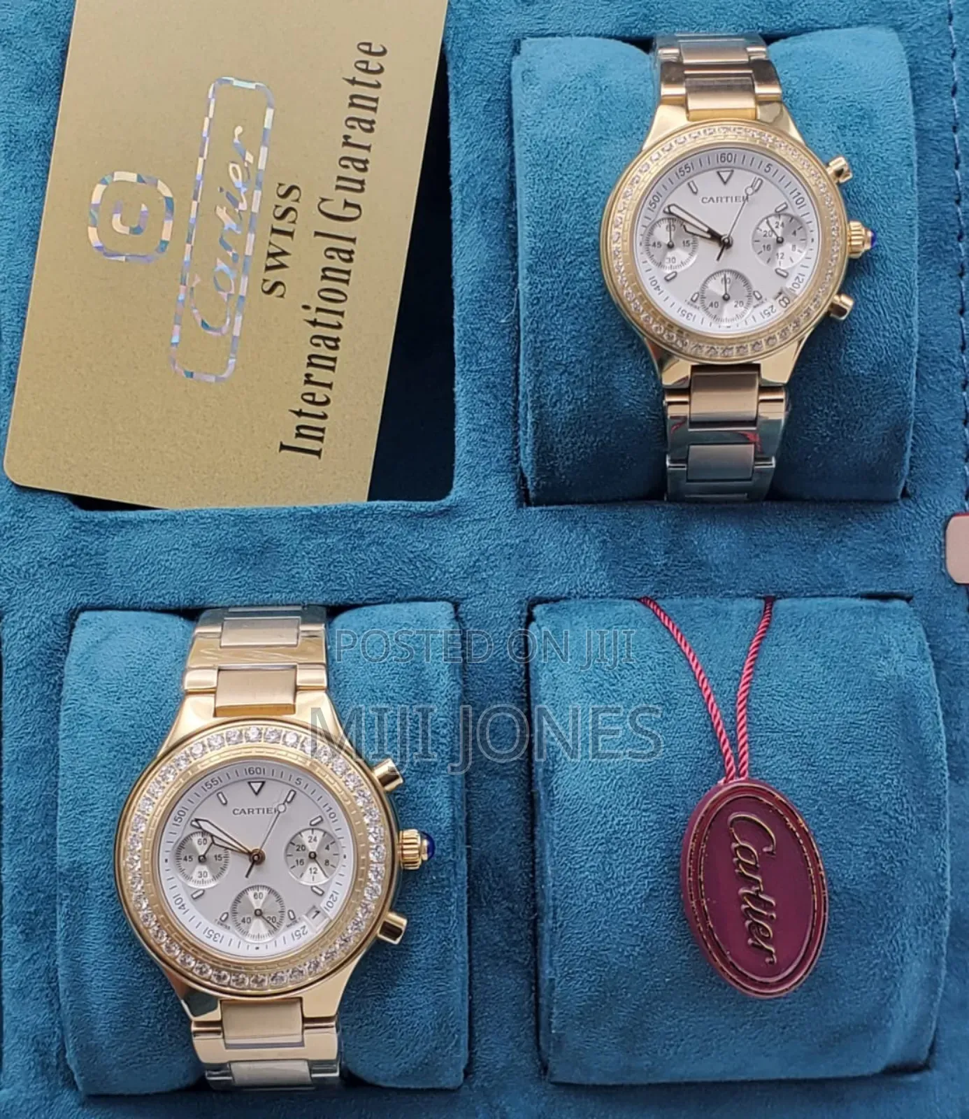 *Cartier‐Style Unisex Chain‐Link Quartz Chronograph