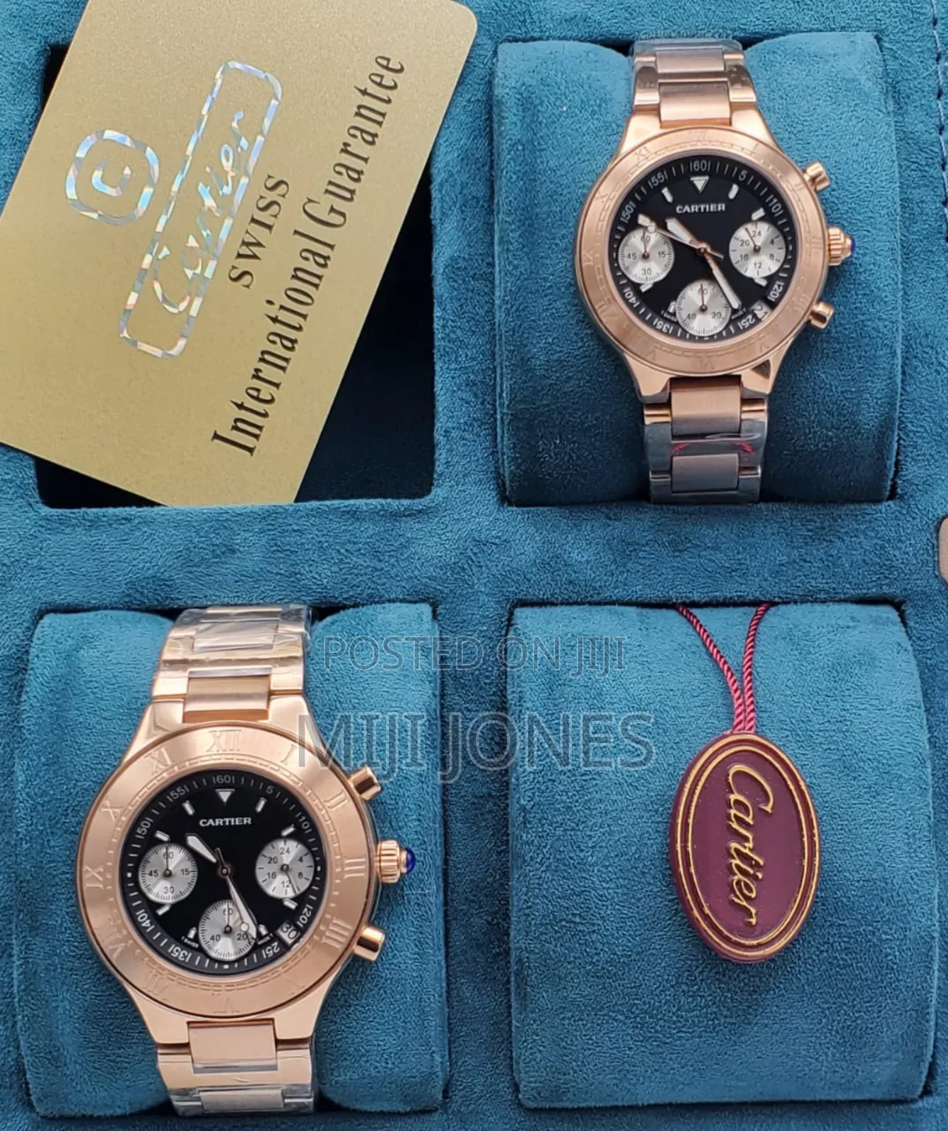 *Cartier‐Style Unisex Chain‐Link Quartz Chronograph