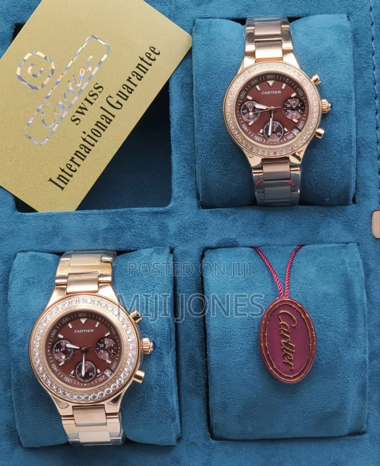 *Cartier‐Style Unisex Chain‐Link Quartz Chronograph