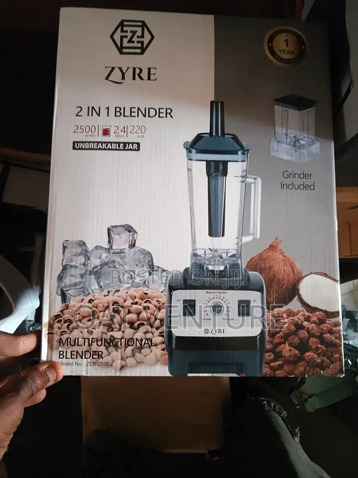 High-Speed Zyre Multifunctional Blender Grinder - 2500 Watts