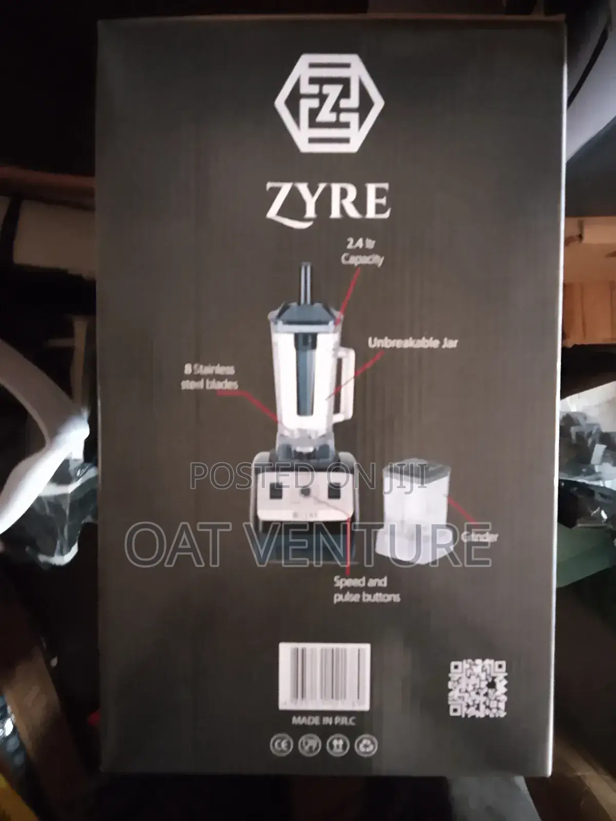 High-Speed Zyre Multifunctional Blender Grinder - 2500 Watts