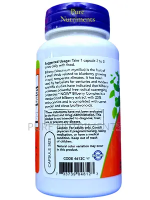 Now Bilberry Complex 80mg Antioxidant Eye Support – 100 Veg Capsules