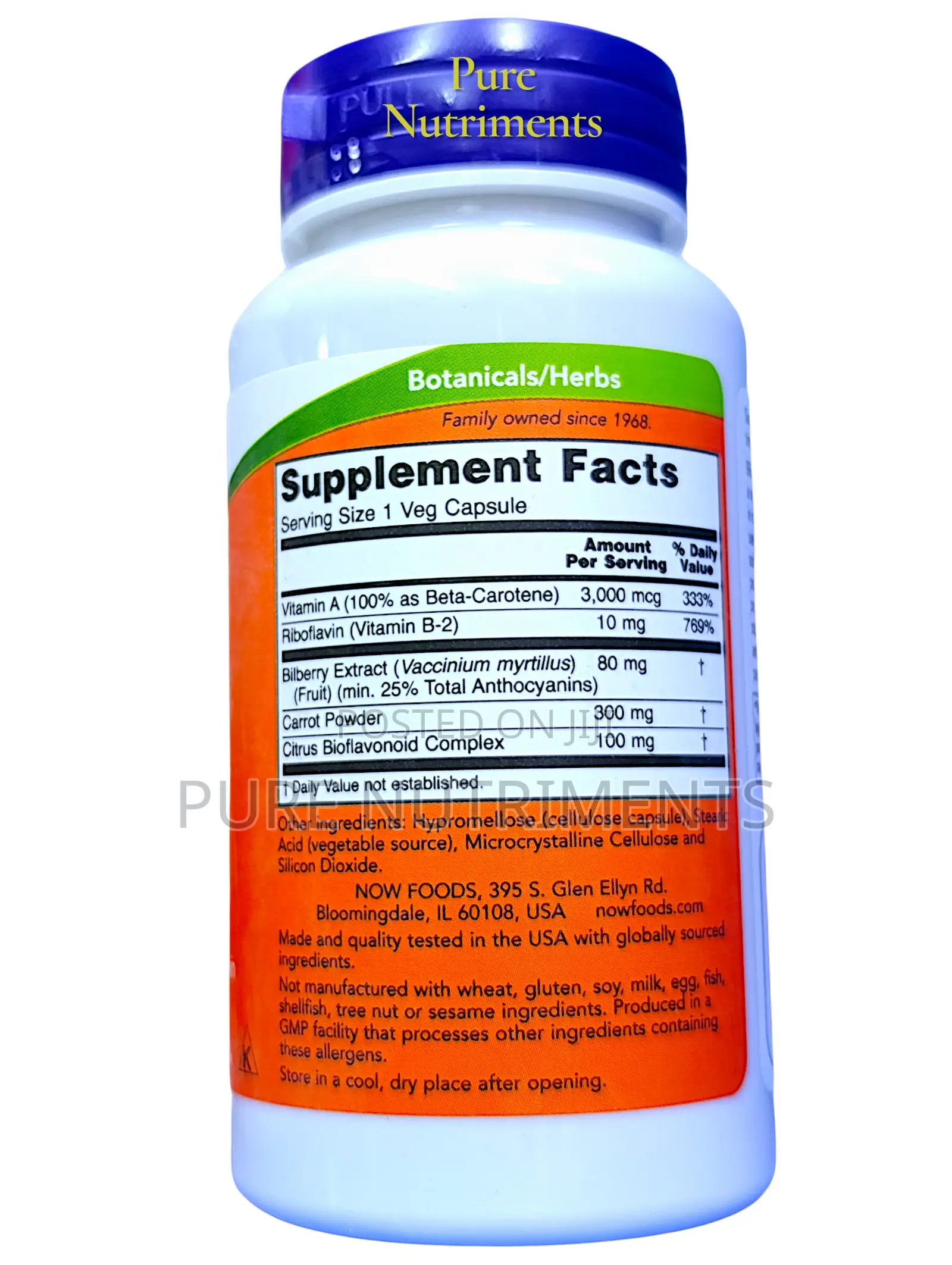 Now Bilberry Complex 80mg Antioxidant Eye Support – 100 Veg Capsules