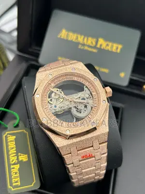 Audemars Piguet Royal Oak Frosted Gold Open Worked Wrist Watch