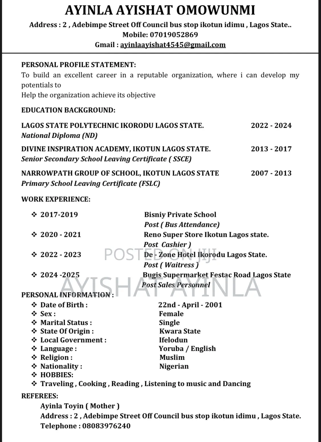 Secretary / Sales Executive