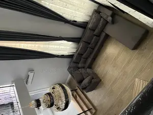 13ft Gray Sectional Sofa With Fibre Pillows