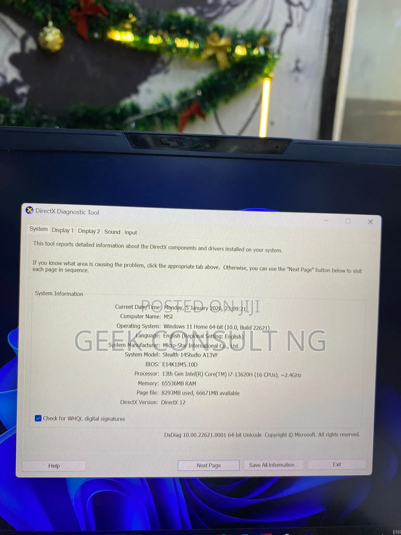 Laptop MSI Stealth 14 Studio A13VF 64GB Intel Core i7 SSD 1T