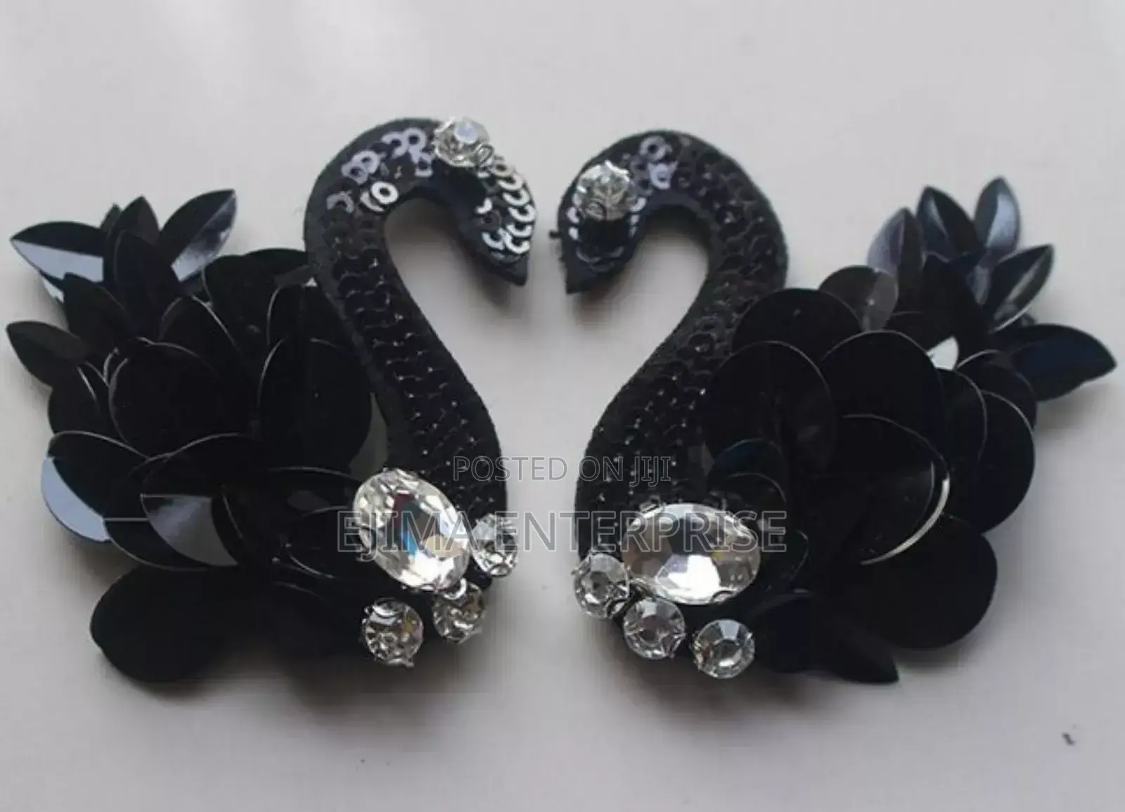 Delicate and Elegant Black Swan Shaped Brooch