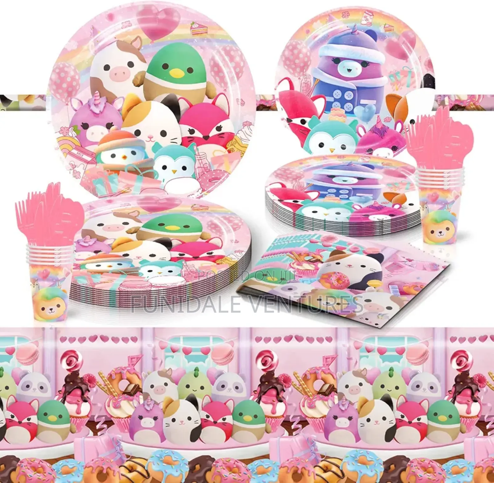 41pcs Squish Mallow Party Tableware