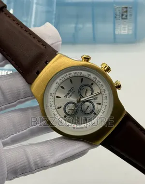 Original Swatch Leather Strap Watch Available In Store
