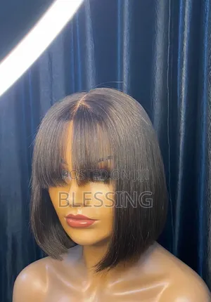 Human Hair Closure Fringe Bob