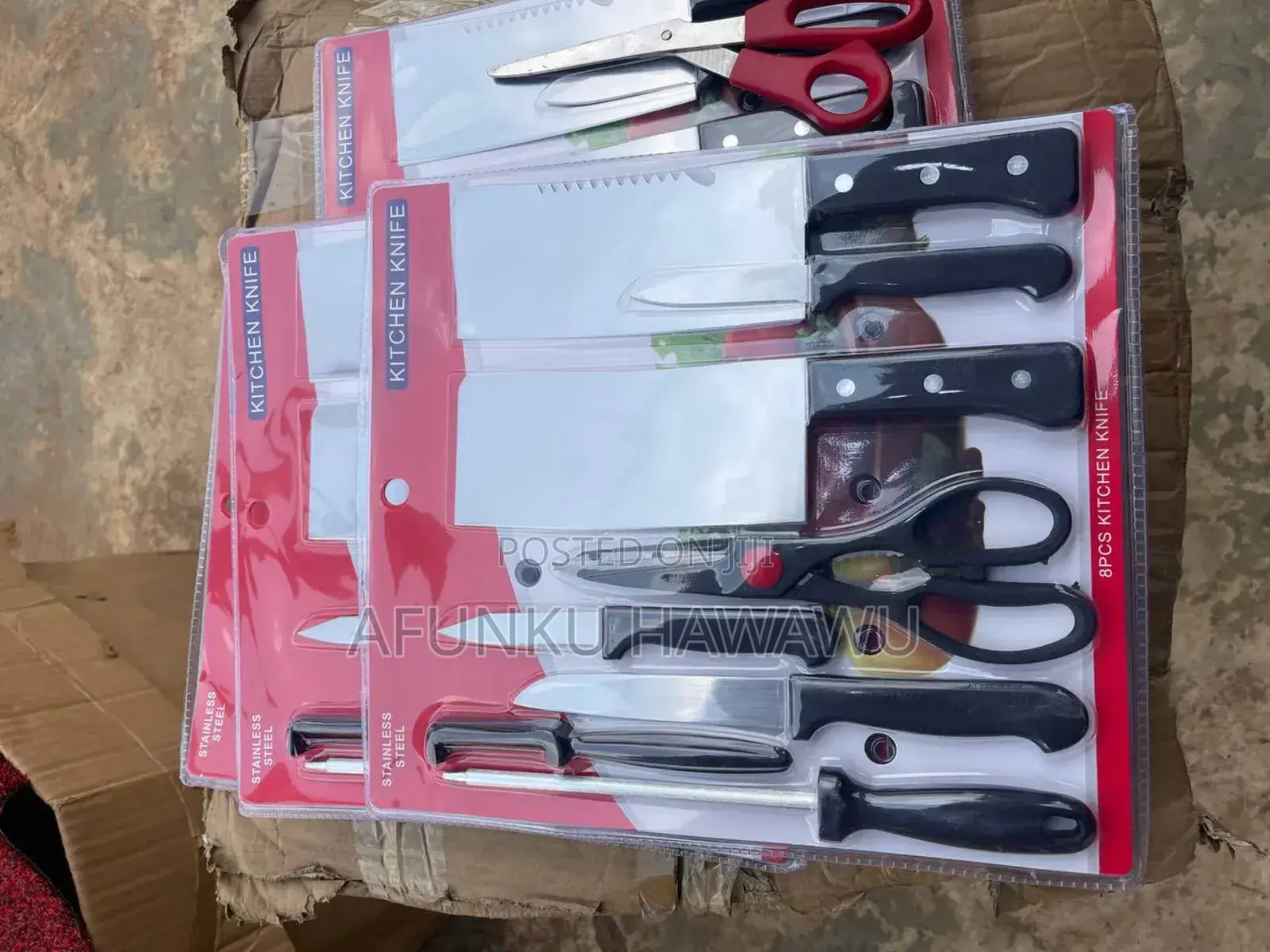 8 Pieces Generic Stainless Kitchen Knives Set