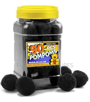 90pcs Black Pom Poms