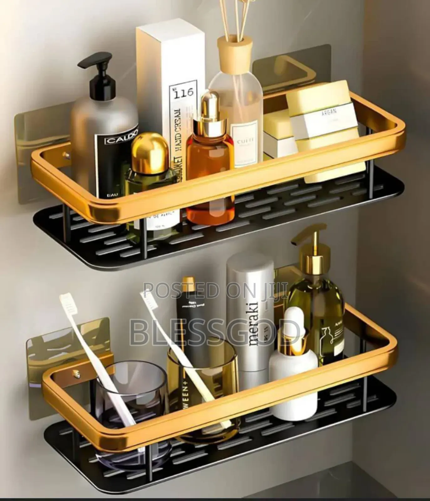 Wall Rack Gold Black