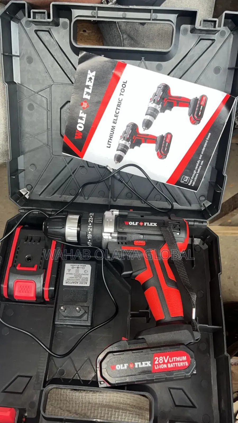 Wolf Flex Lithium Cordless Electric Drill – Rechargeable Power Tool