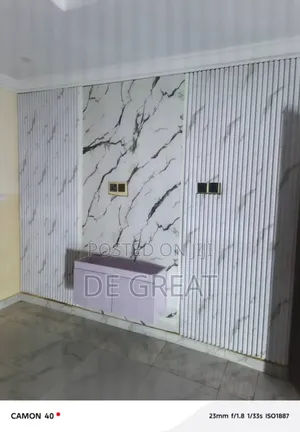 Constructed Tv Console With Wall Panel and Plywood