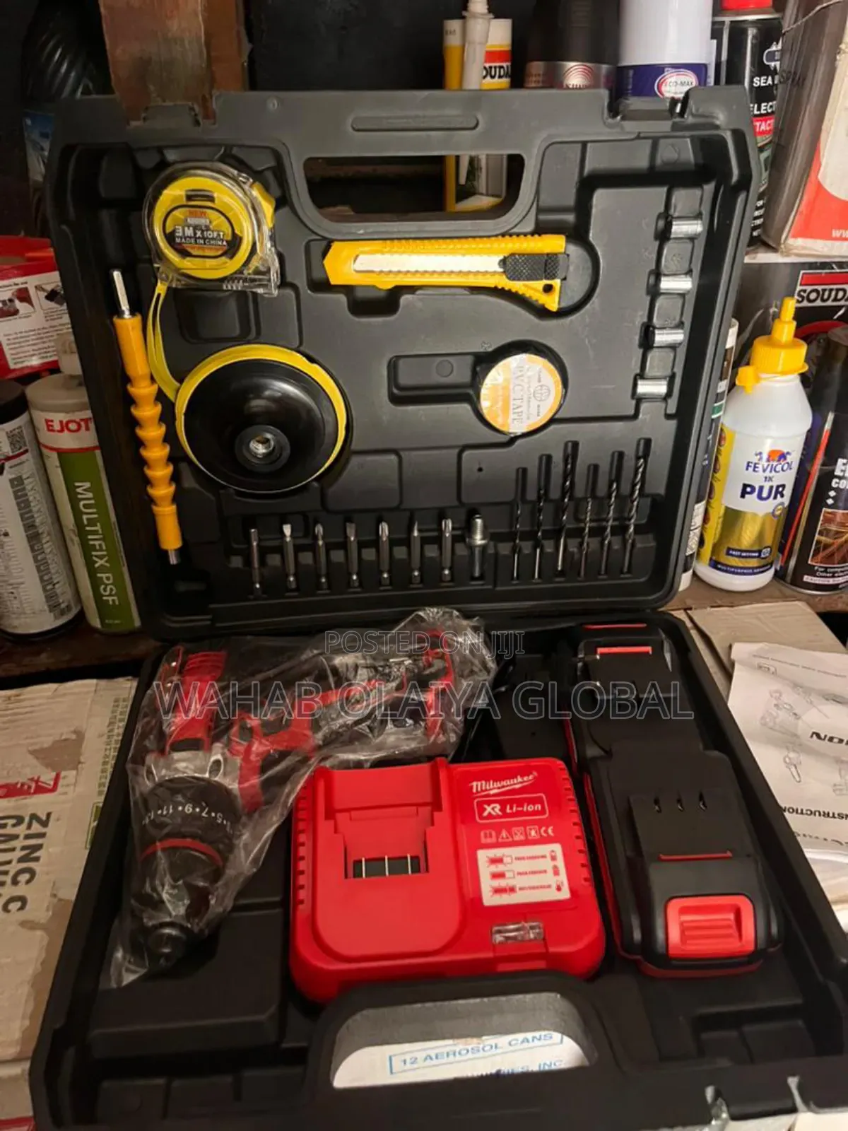 Cordless Electric Drill Tool Kit With Accessories Case