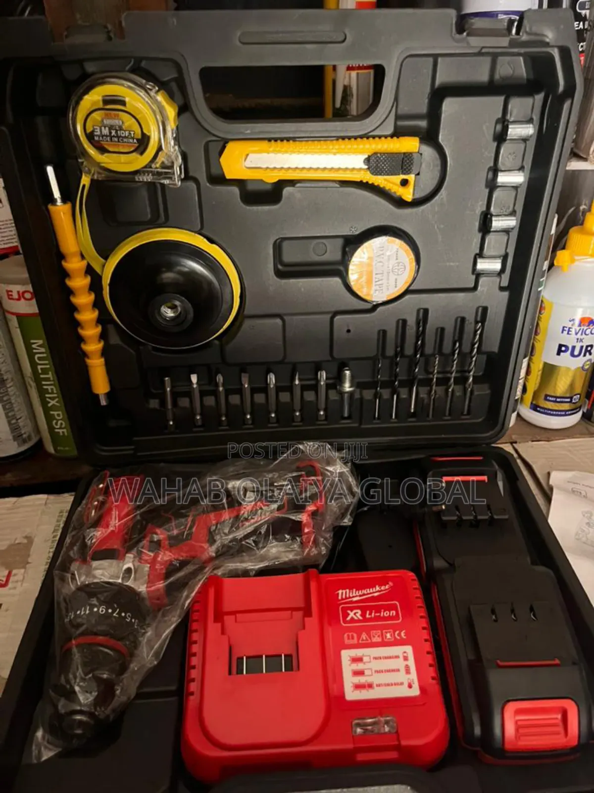 Cordless Electric Drill Tool Kit With Accessories Case
