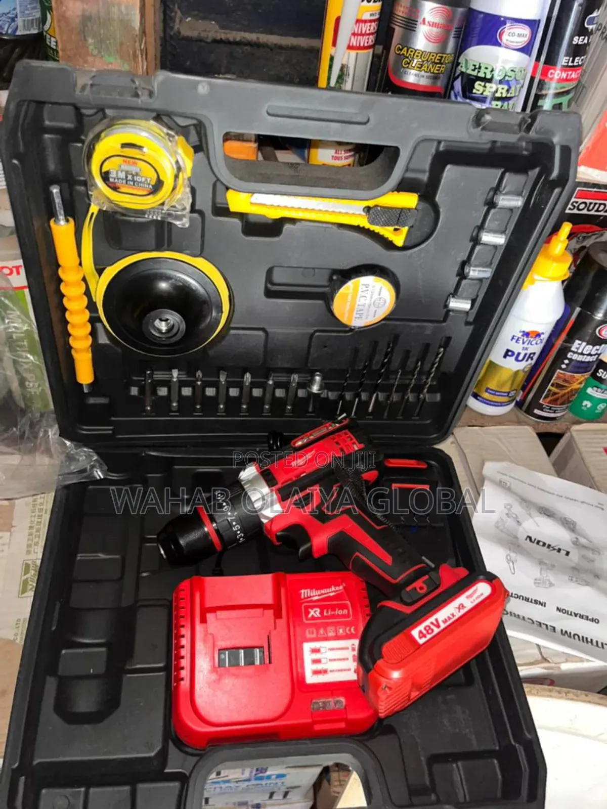 Cordless Electric Drill Tool Kit With Accessories Case