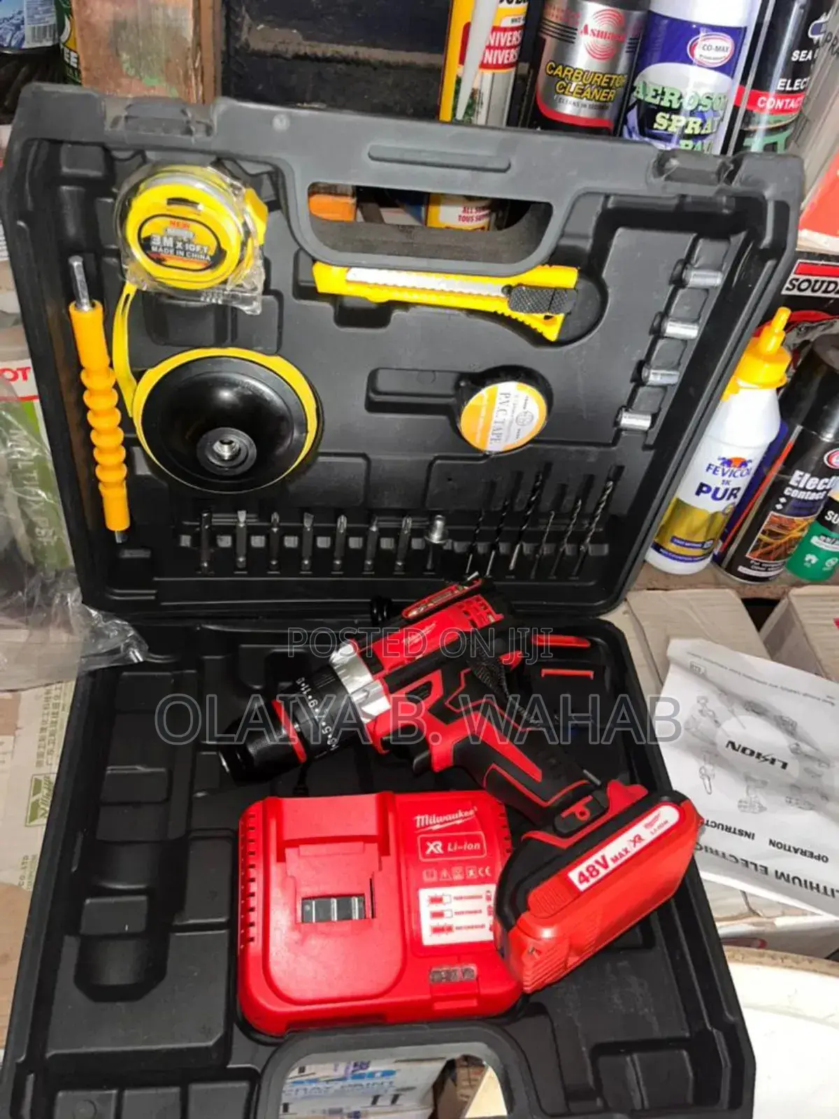 Cordless Electric Drill Tool Kit With Accessories Case