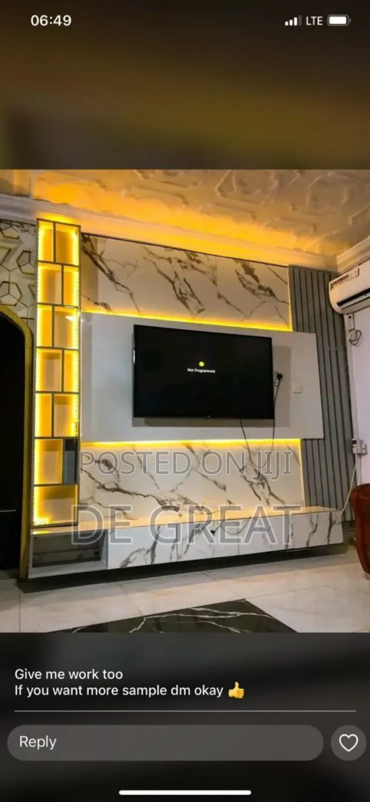 Constructed Tv Console With HDF High Gloss and Bench