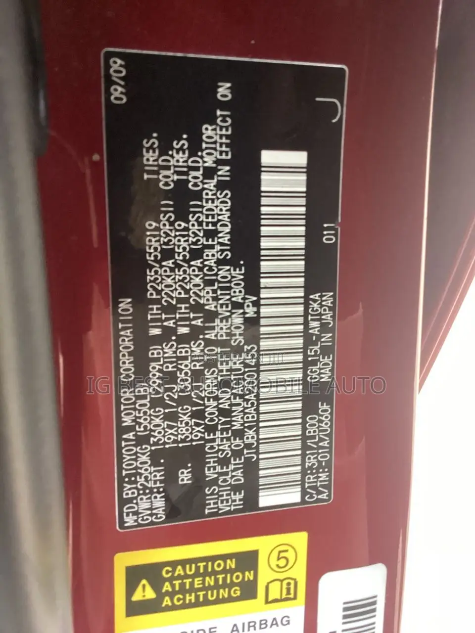 Lexus RX 350 2010 Red