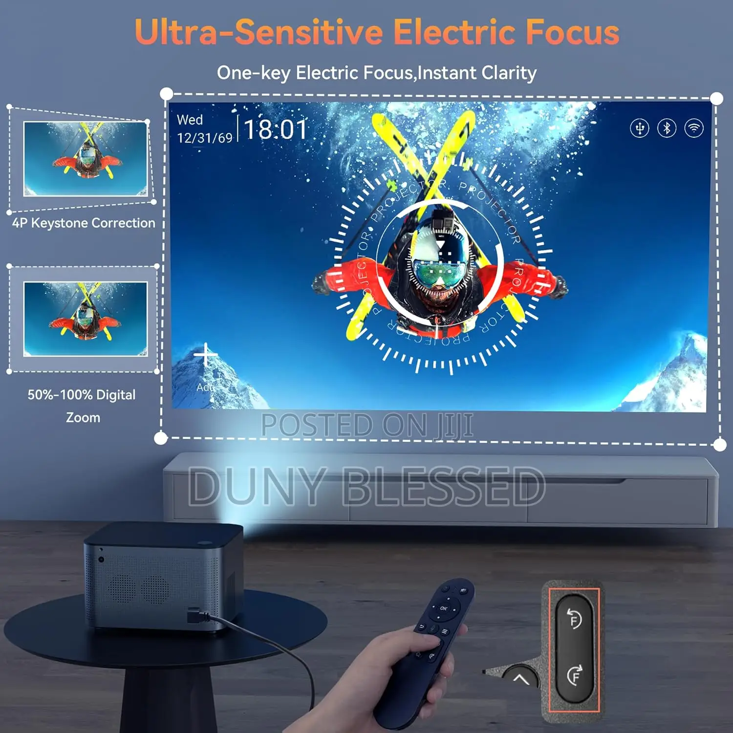 Aubor Projector With Wifi and Bluetooth